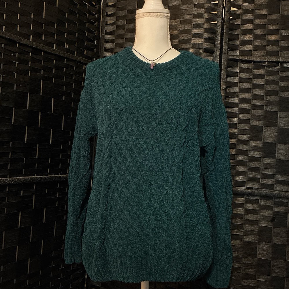 Pink Republic Deep Teal Textured Sweater